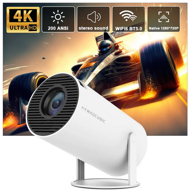 2024 Magicube Projector Hy300 4K Android 11 Dual Wifi6 200 ANSI All winner H713 BT5.0 1080P 1280*720P Home Cinema Outdoor Projector
